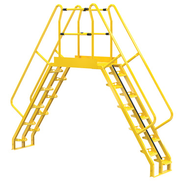 Alternating 10 Step Cross-Over Ladder w/ 56 Degree Step Angle & 44